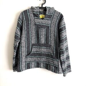 Iguana Jack Baja Y2K Hoodie Mens M Pullover Hippie Boho Surf Skater Streetwear